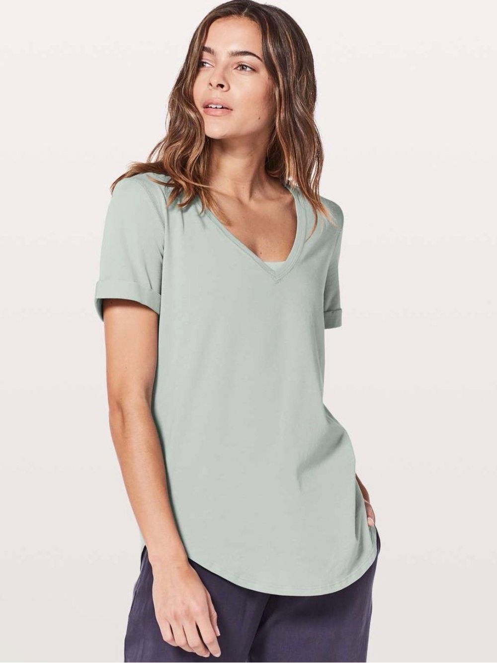 lululemon athletica Love Tee Sage Green V-Neck Short Sleeve Tee